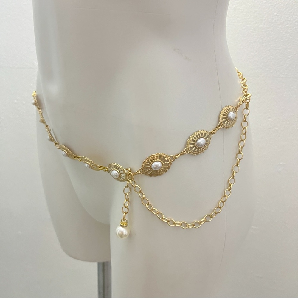 Vintage Style Layered Gold Chain Belt Dress Sweater Belt Womens Accessories - Picture 8 of 13